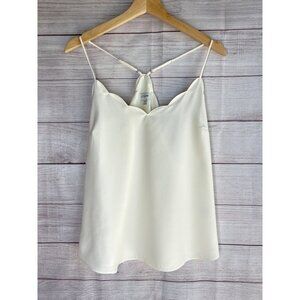 J. Crew Factory Ivory Scalloped Neckline Cami Size 10